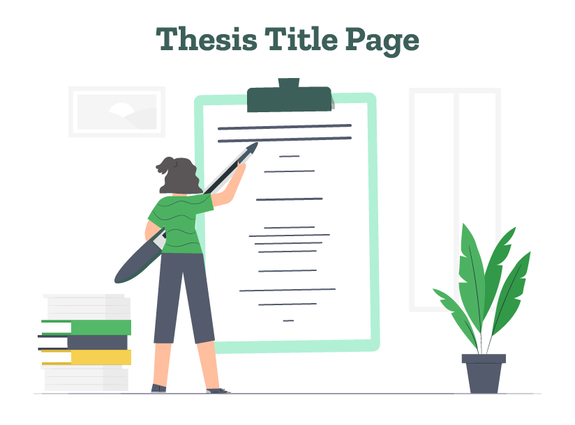 A student is creating a thesis title page for her thesis.