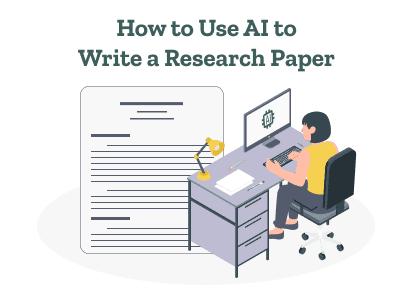 A student is researching how to use AI to write a research paper and referring to a research paper template.