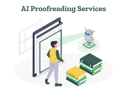 A student is using AI proofreading services to proofread his text.