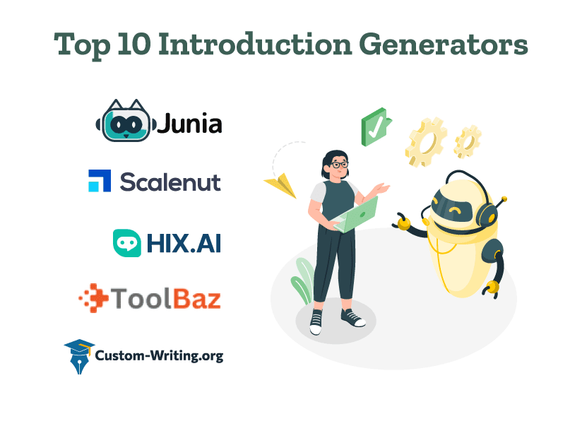 A girl is using the best introduction generators to write an introduction.