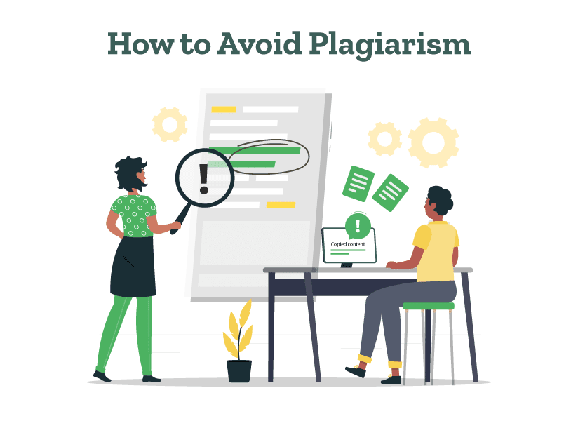 A student has detected plagiarized content and is thinking about how to avoid plagiarism.
